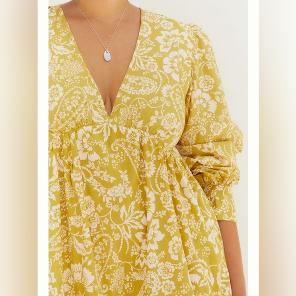 Maeve by Anthropologie long sleeve V-neck ruffle Mini dress Medium summer dress - Picture 12 of 14